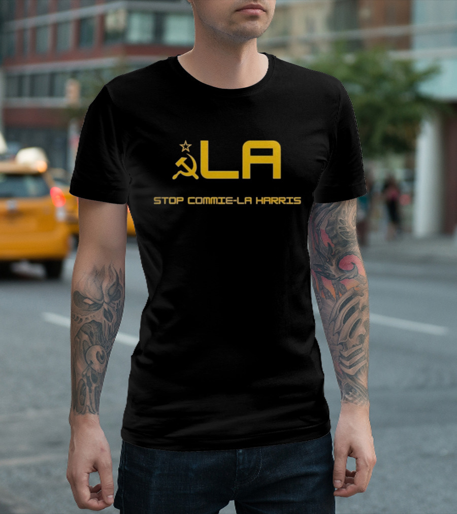 STOP COMMIE-LA HARRIS HAMMER SICKLE STAR ICON T-Shirt
