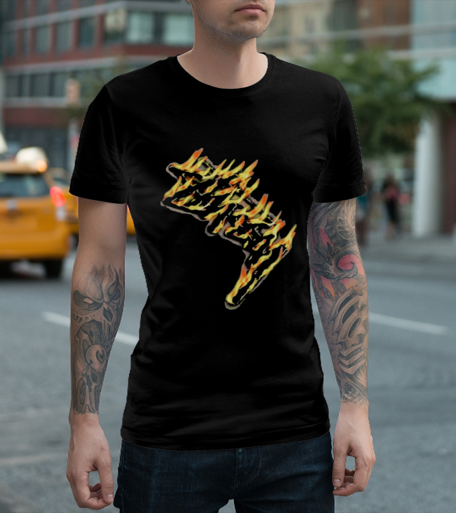 Stussy Burning Stock Flame Graphic Midnight T-Shirt