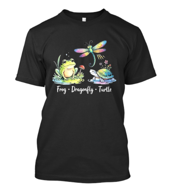Frog Dragonfly Turtle Subtle Political Humor T-Shirt