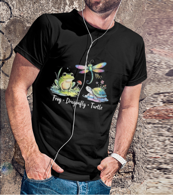 Frog Dragonfly Turtle Subtle Political Humor T-Shirt
