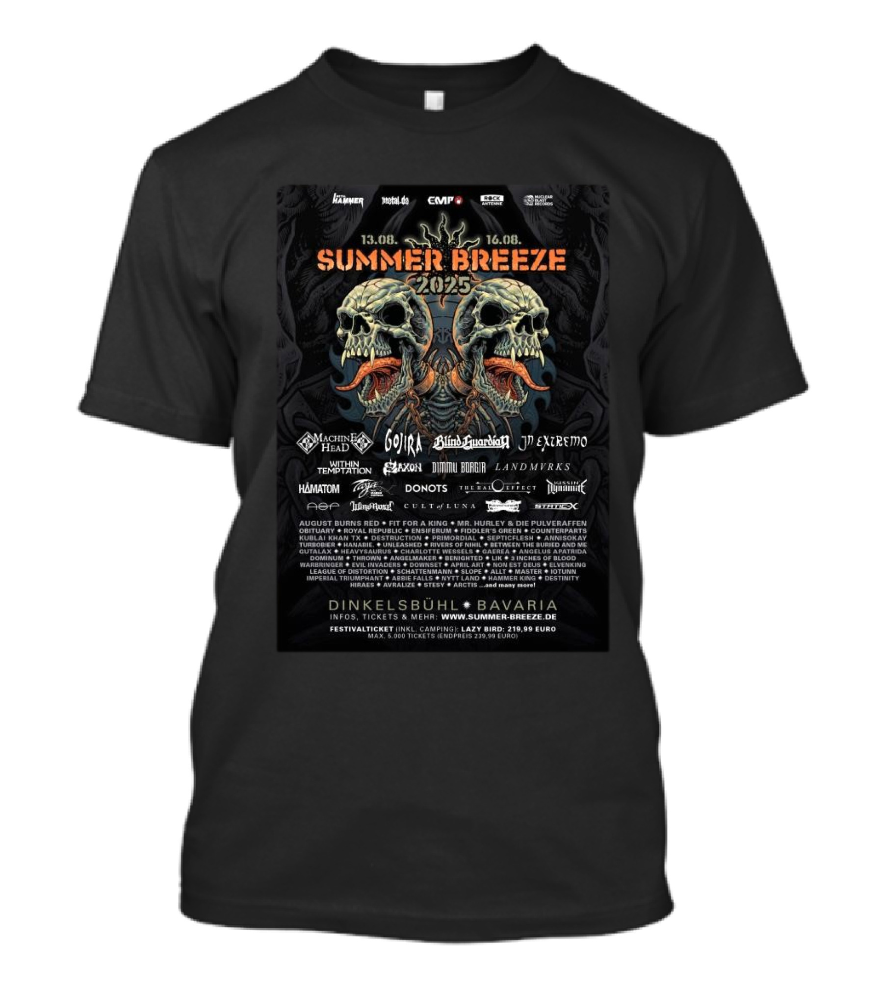 Summer Breeze 2025 Dinkelsbühl Bavaria Featuring Machine Head Gojira Blind Guardian In Extremo Within Temptation T-Shirt