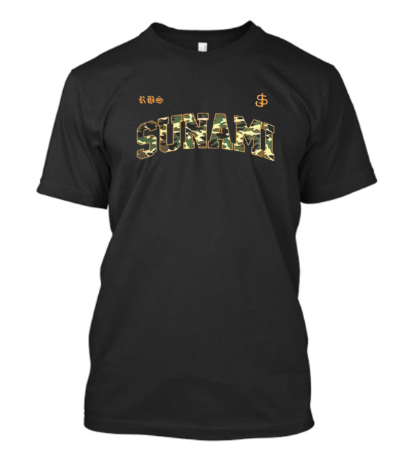 SUNAMI Varsity Camo Dollar Sign Style T-Shirt
