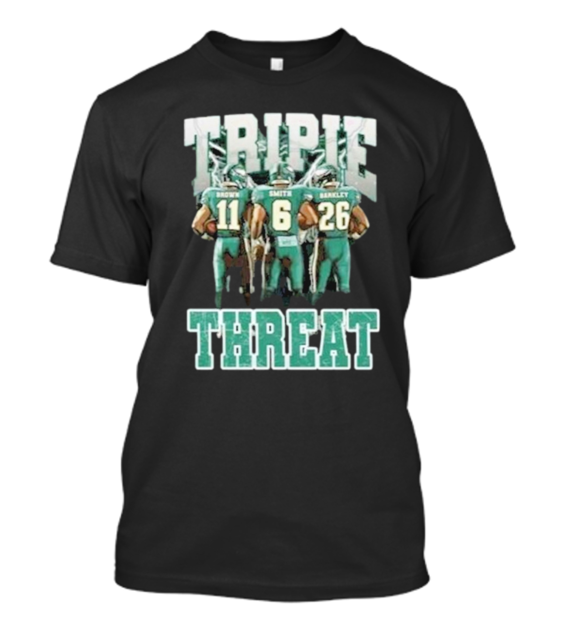 Triple Threat Brown Smith Barkley Philadelphia Football Eagles T-Shirt