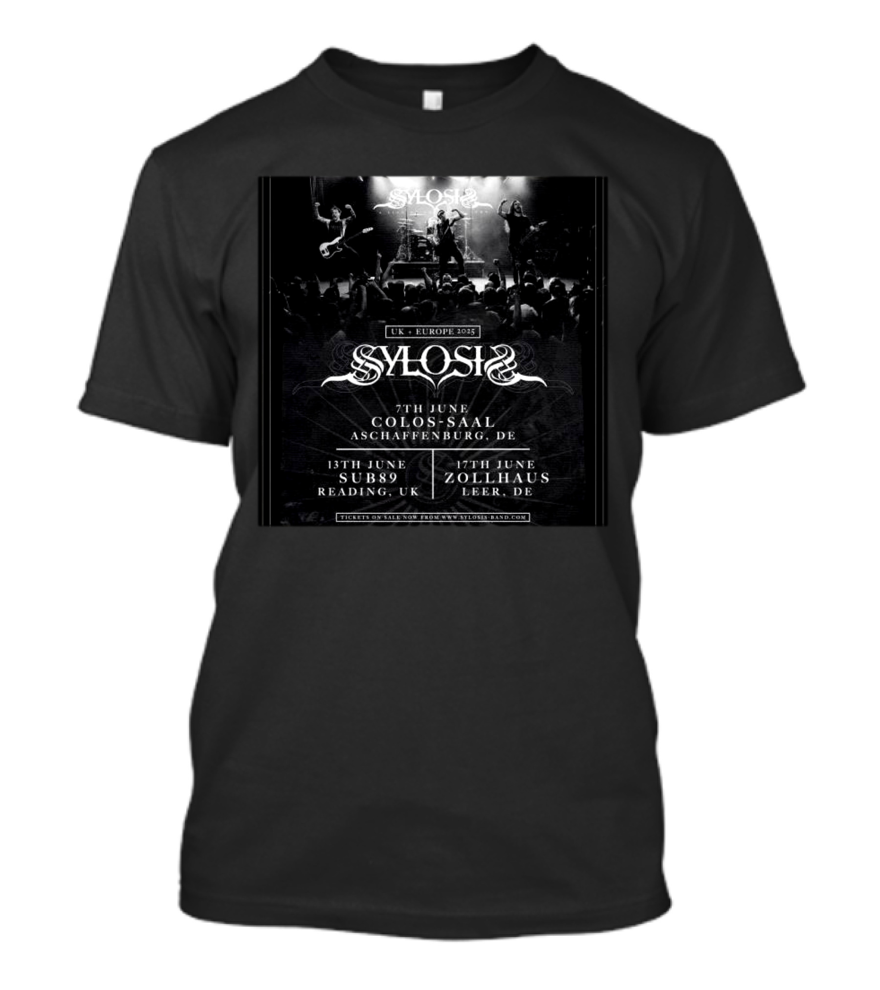 Sylosis UK And Europe 2025 Tour Colos-Saal Aschaffenburg Sub89 Reading Zollhaus Leer T-Shirt