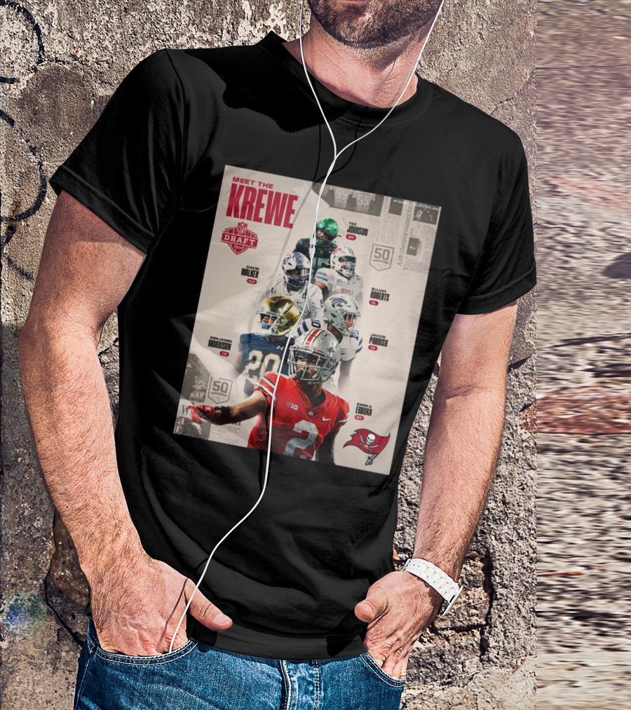 Meet The Krewe NFL Draft 2025 Tampa Bay Buccaneers John Walker Roberts Morrison Parrish Egbuka Johnson T-Shirt