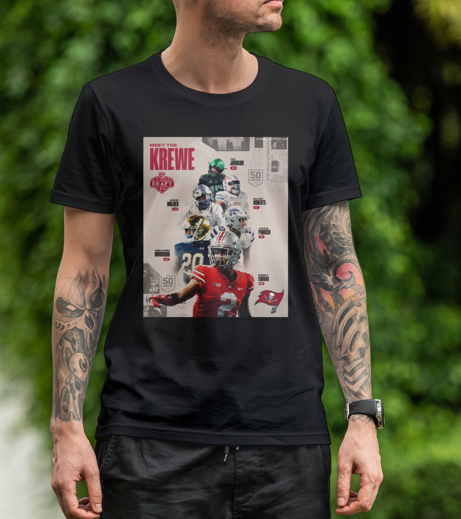 Meet The Krewe NFL Draft 2025 Tampa Bay Buccaneers John Walker Roberts Morrison Parrish Egbuka Johnson T-Shirt