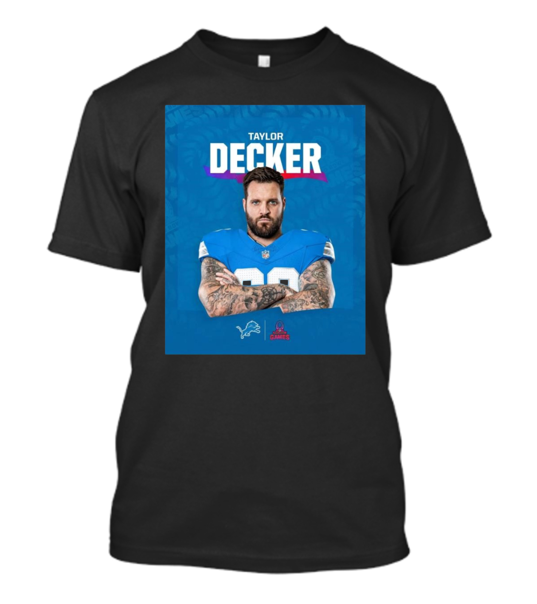 TAYLOR DECKER NFL GAMES DETROIT LIONS PRO BOWL 2025 T-Shirt