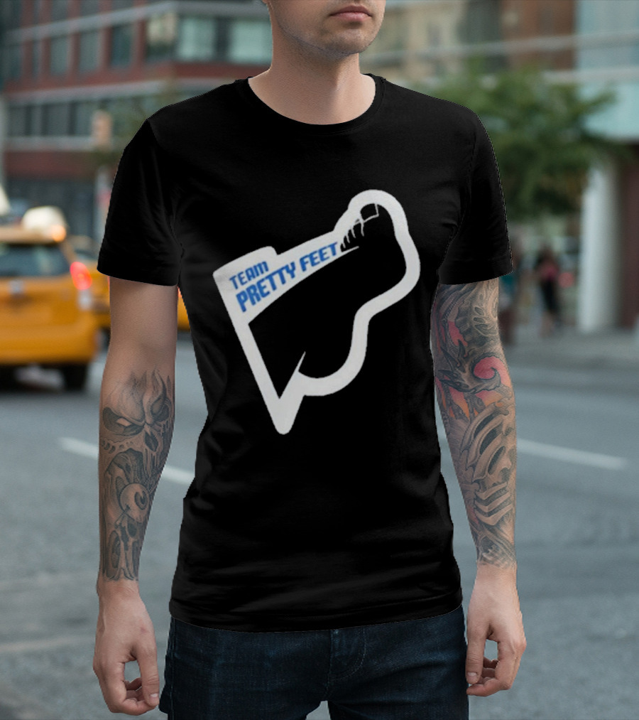 Team Pretty Feet Footprint Silhouette T-Shirt