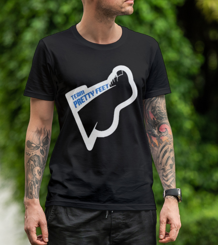 Team Pretty Feet Footprint Silhouette T-Shirt