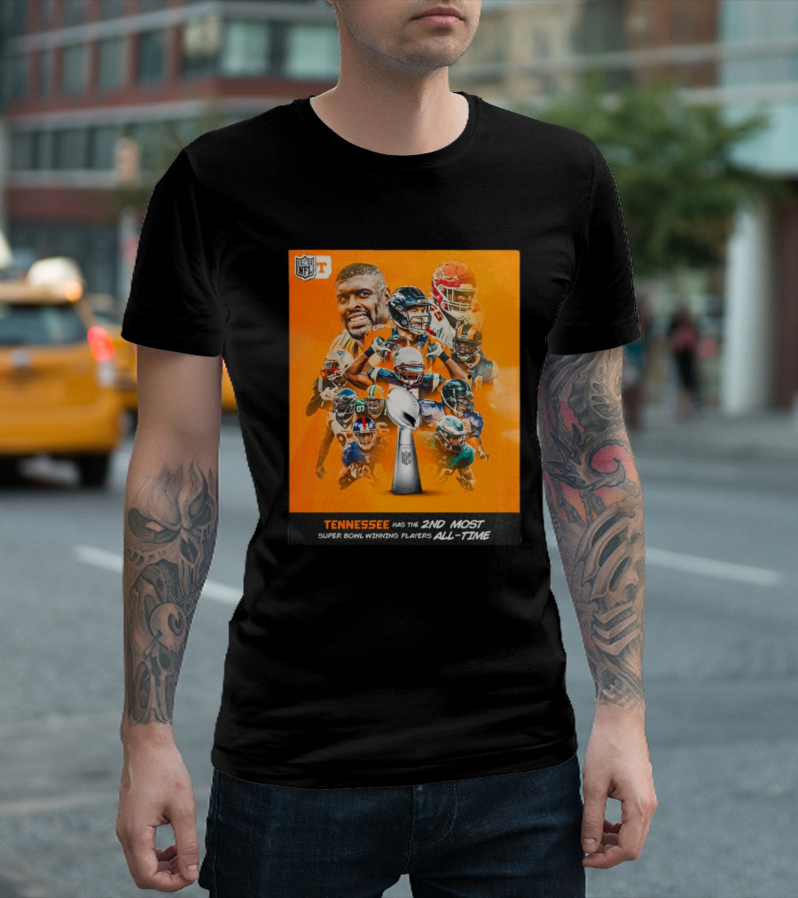 Tennessee Vols 2nd Most Super Bowl Winning NFL Players All-Time T-Shirt
