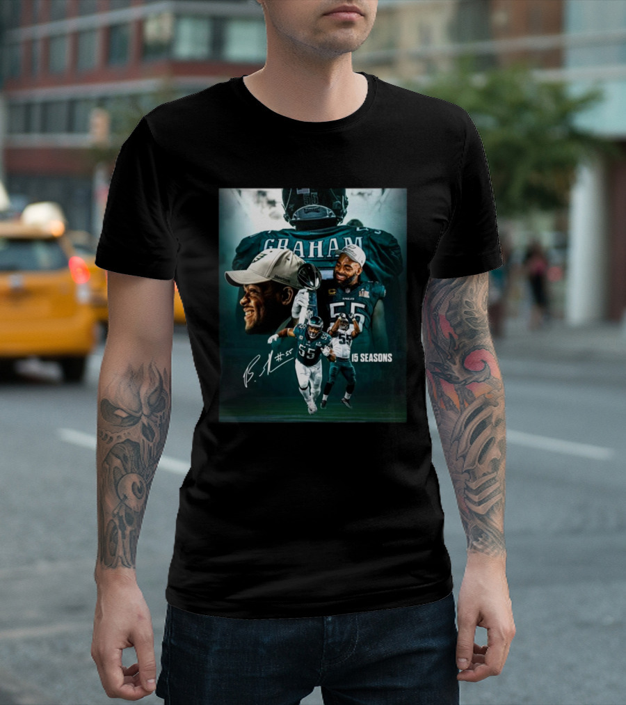 Brandon Graham 55 Signature Tribute 15 Seasons T-Shirt