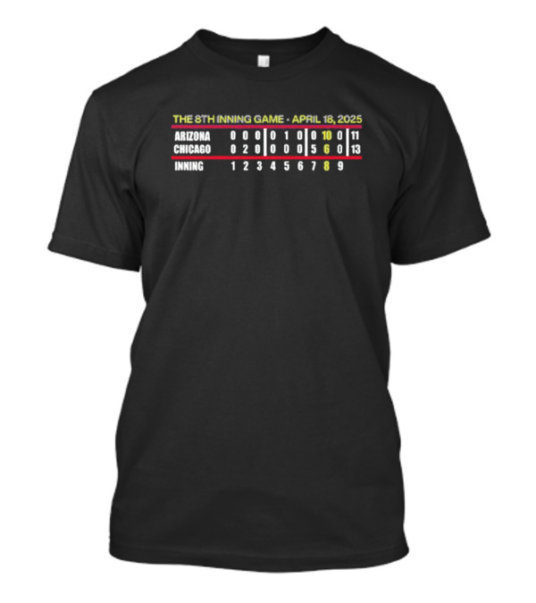THE 8TH INNING GAME APRIL 18 2025 CHICAGO 10 9 INNINGS T-Shirt