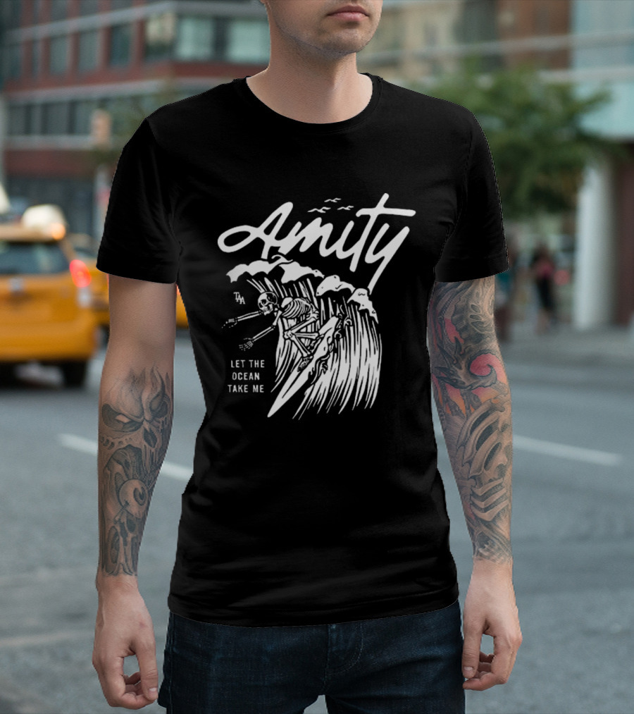 Amity Let The Ocean Take Me Surfin Skelly T-Shirt