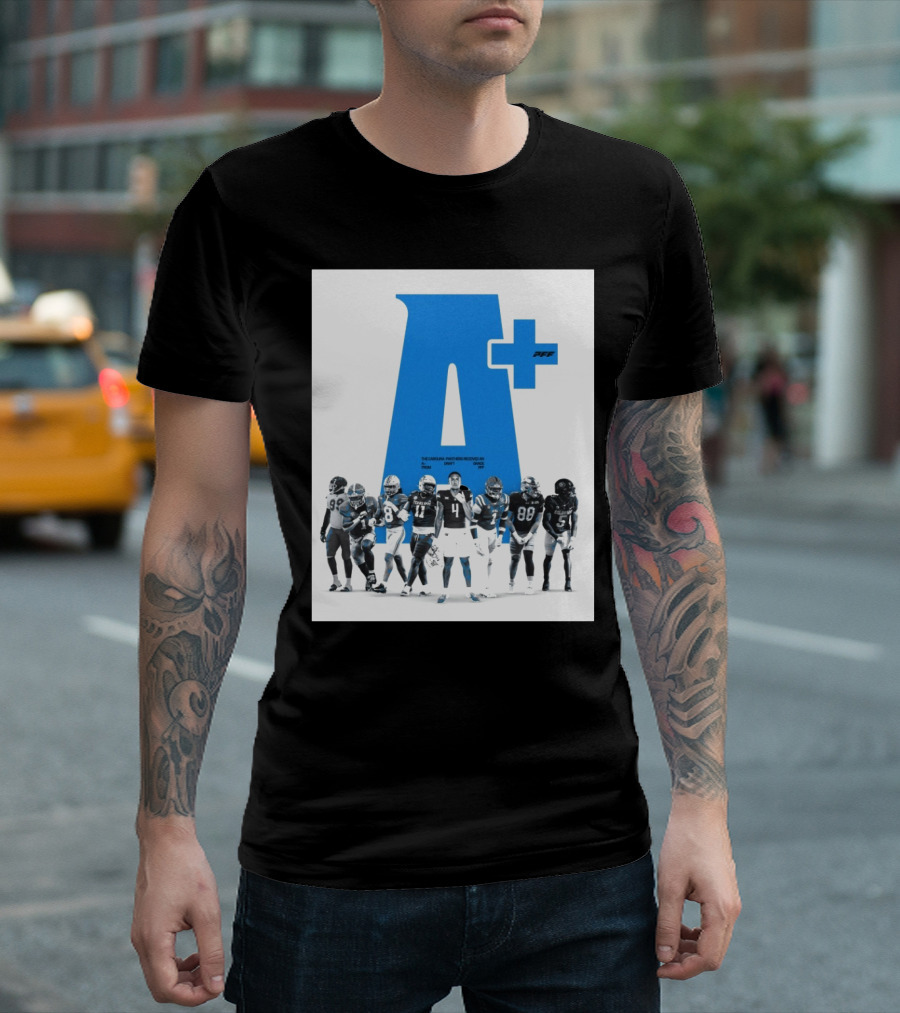 The Carolina Panthers A+ Draft Grade PFF Cam Jackson Lathan Ransom T-Shirt