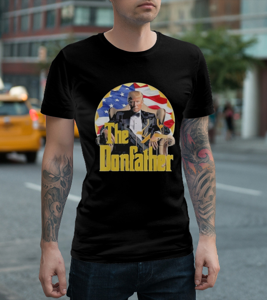 The Donfather Trump American Flag Tuxedo T-Shirt