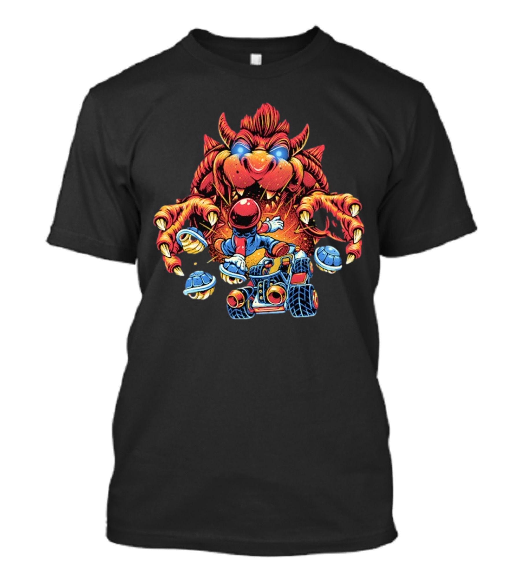 The Final Boss Retro Gaming Monster Battle With Kart Racer And Turtle Shells T-Shirt