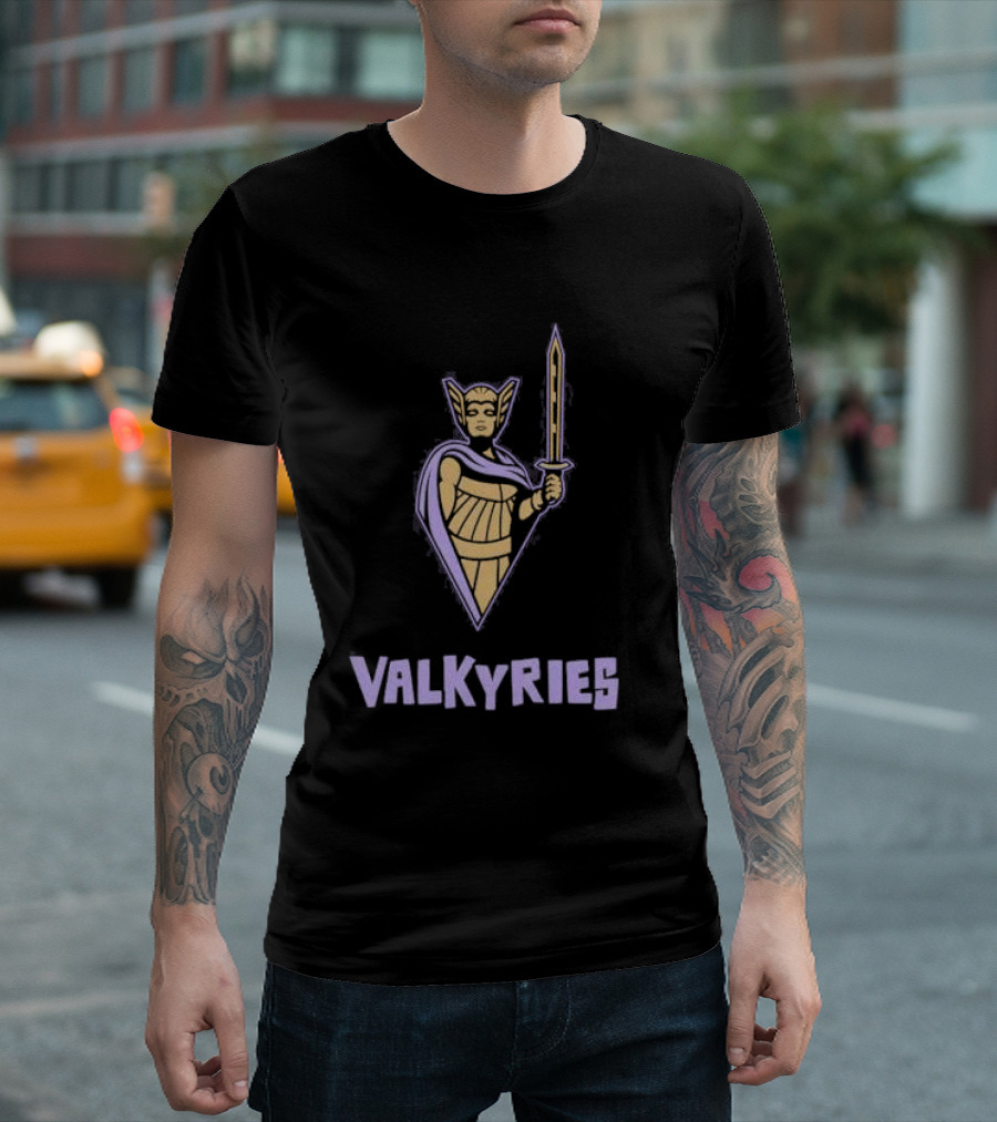 Golden State Valkyries Purple Warrior Sword Icon T-Shirt