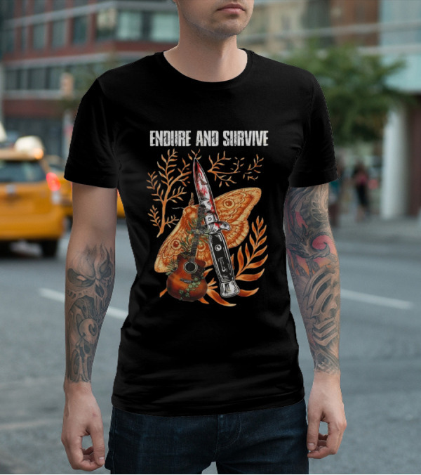 The Last Of Us Endure And Survive Moth Knife And Guitar T-Shirt