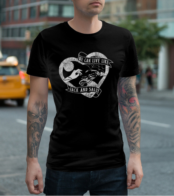 The Lost Bros We Can Live Like Jack And Sally Heart Moon Spiral Hill Web T-Shirt