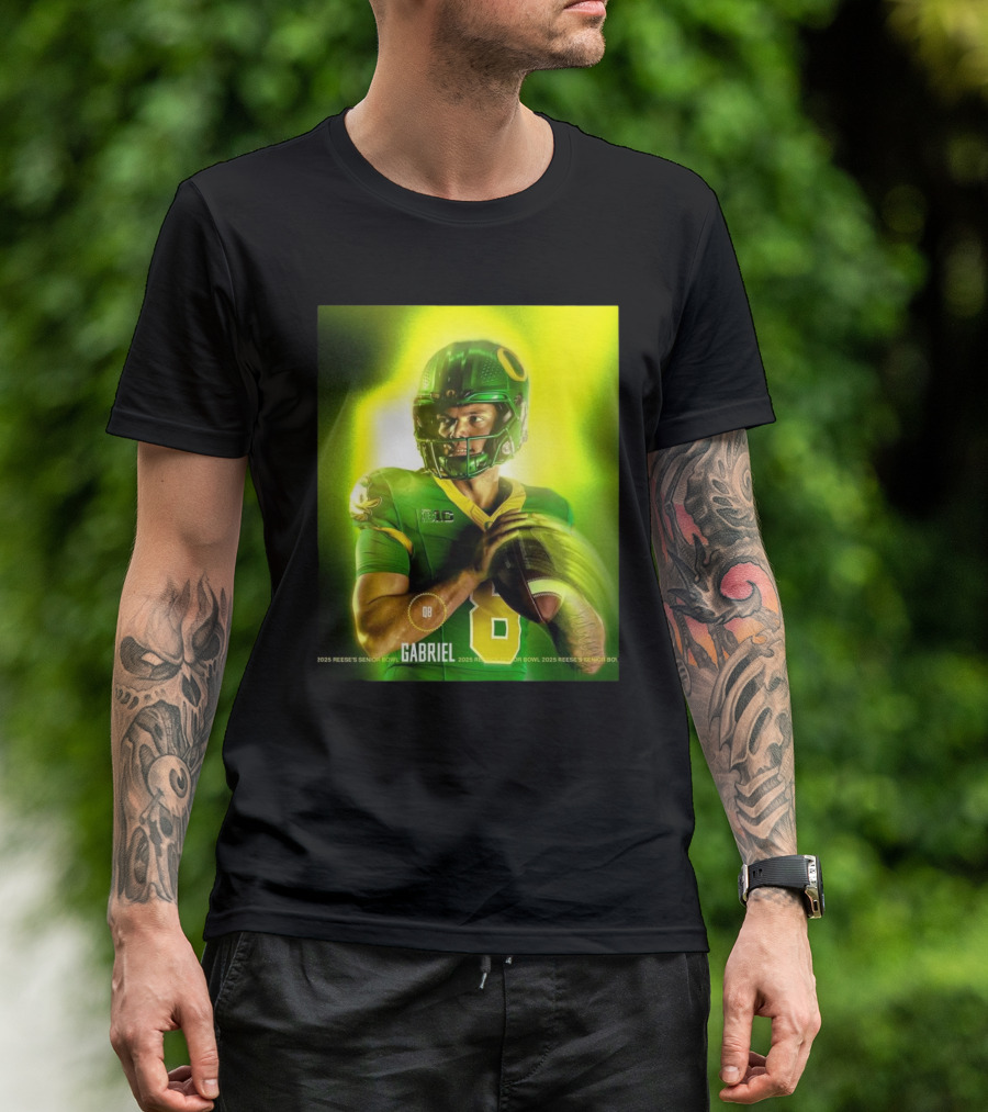 2025 Reese's Senior Bowl Oregon Ducks Football Dillon Gabriel QB 18 T-Shirt