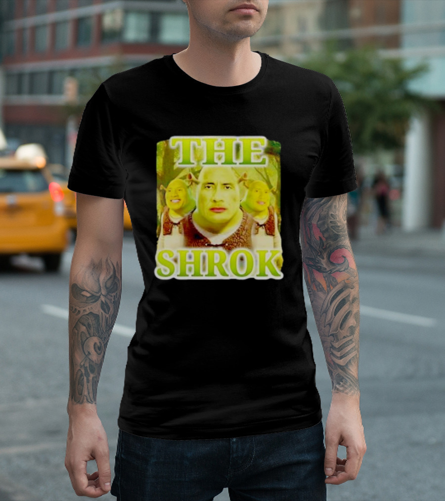 Shrek And The Rock Mashup - The Shrok Face Blend T-Shirt