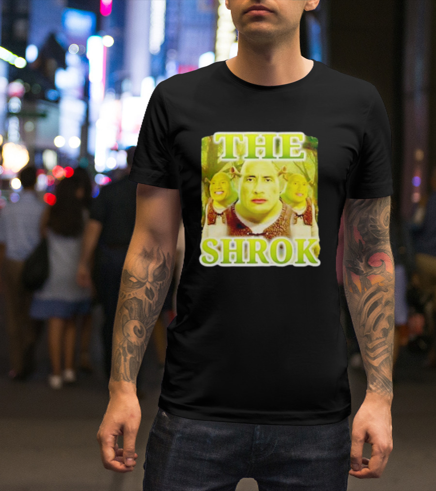 Shrek And The Rock Mashup - The Shrok Face Blend T-Shirt