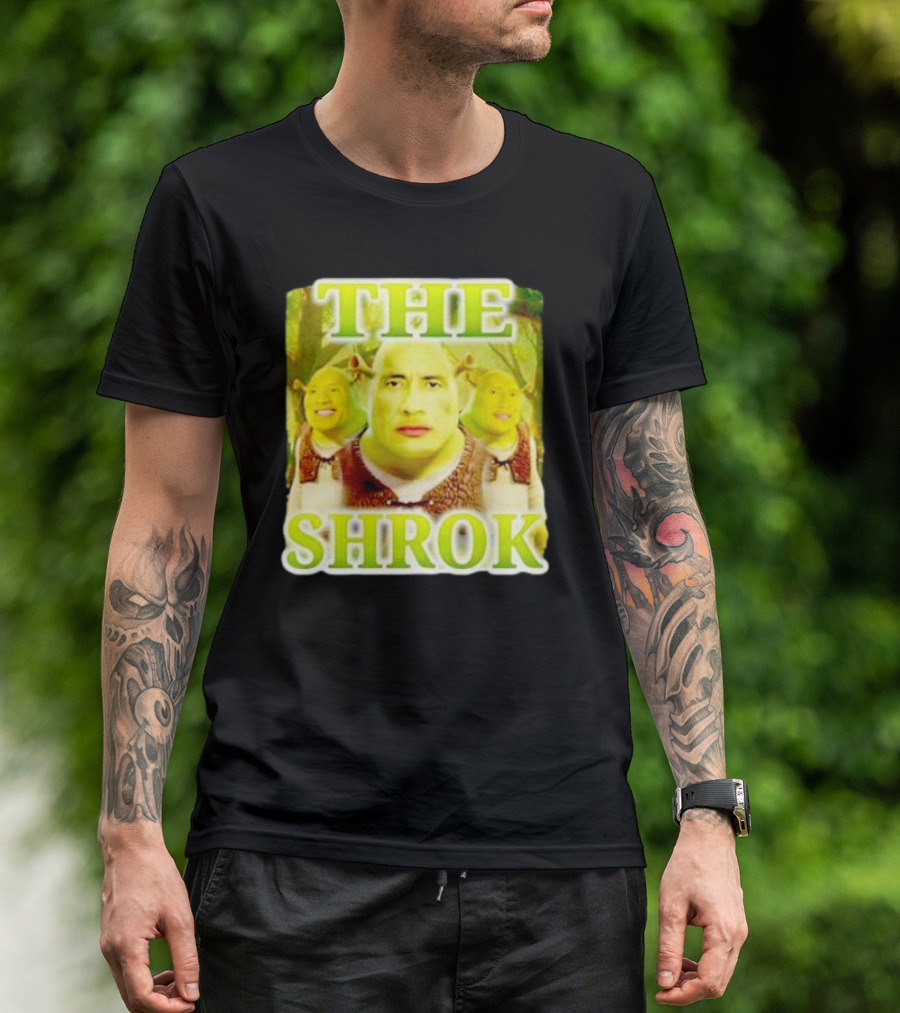 Shrek And The Rock Mashup - The Shrok Face Blend T-Shirt