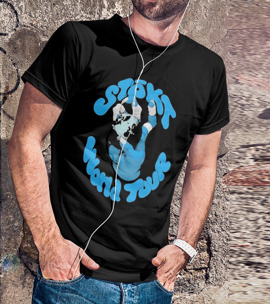 Stōkt World Tour Blue Water Hand Motif T-Shirt