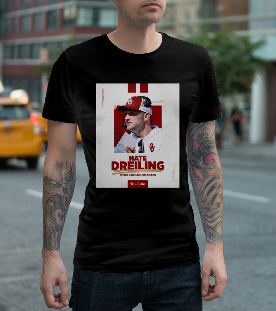 Nate Dreiling Inside Linebackers Coach Oklahoma Sooners Football 212° 2025 T-Shirt