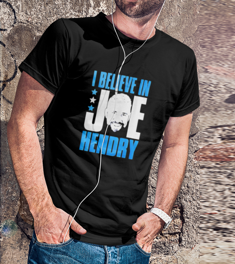 TNA I Believe In Joe Hendry Blue Text And Stars T-Shirt