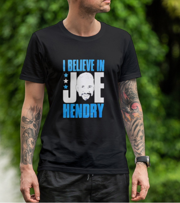 TNA I Believe In Joe Hendry Blue Text And Stars T-Shirt