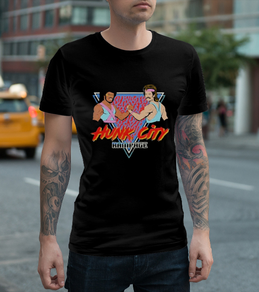 Hunk City Rampage TorfI frans olafsson Retro Arm Wrestling Match T-Shirt
