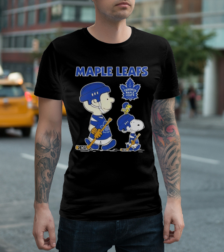 Toronto Maple Leafs Peanuts Snoopy Hockey 2025 Charlie Brown Woodstock T-Shirt