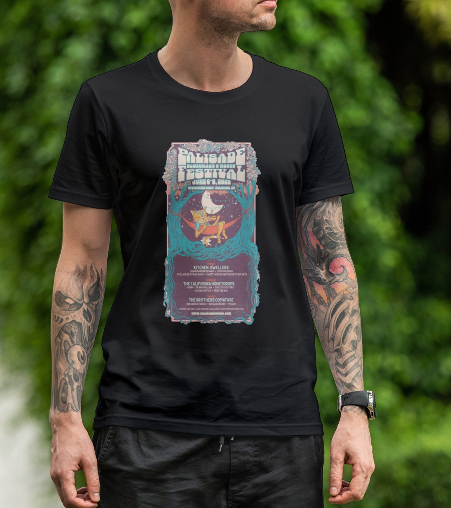 Palisade Bluegrass And Roots Festival June 6-8 2025 Riverbend Park Colorado Kitchen Dwellers The California Honeydrops The Brothers Comatose T-Shirt