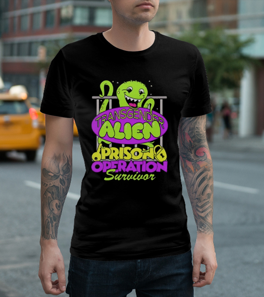 Transgender Alien Prison Operation Survivor Monster With Bars T-Shirt
