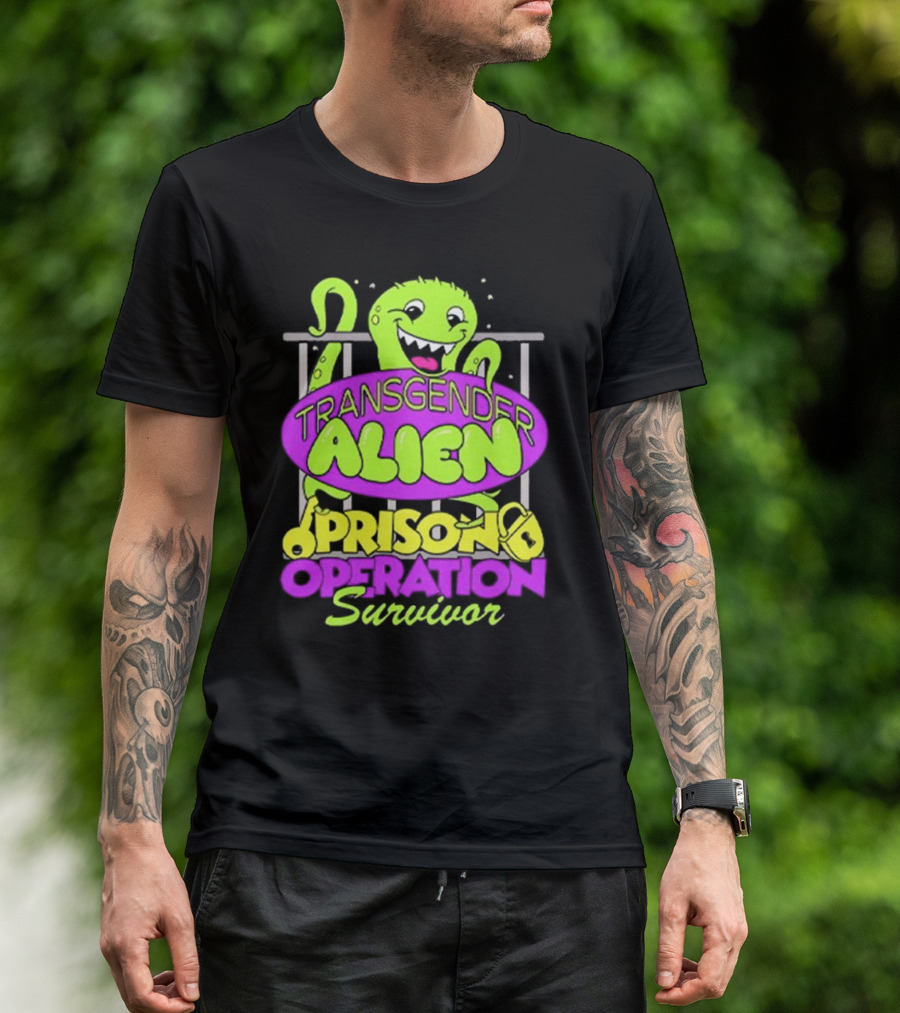 Transgender Alien Prison Operation Survivor Monster With Bars T-Shirt