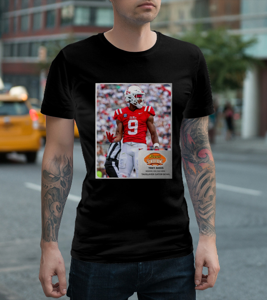 Trey Amos Ole Miss Rebels Reese’s Senior Bowl TaxSlayer Gator Bowl Senior CB T-Shirt