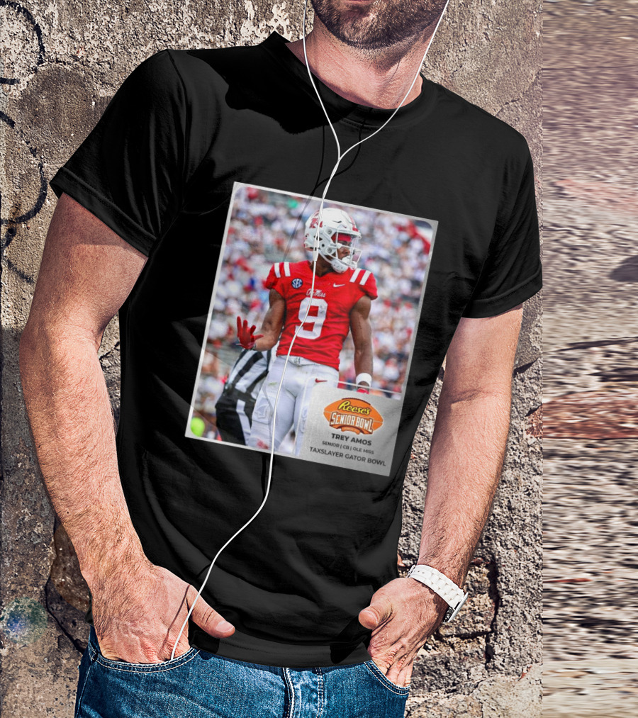 Trey Amos Ole Miss Rebels Reese’s Senior Bowl TaxSlayer Gator Bowl Senior CB T-Shirt