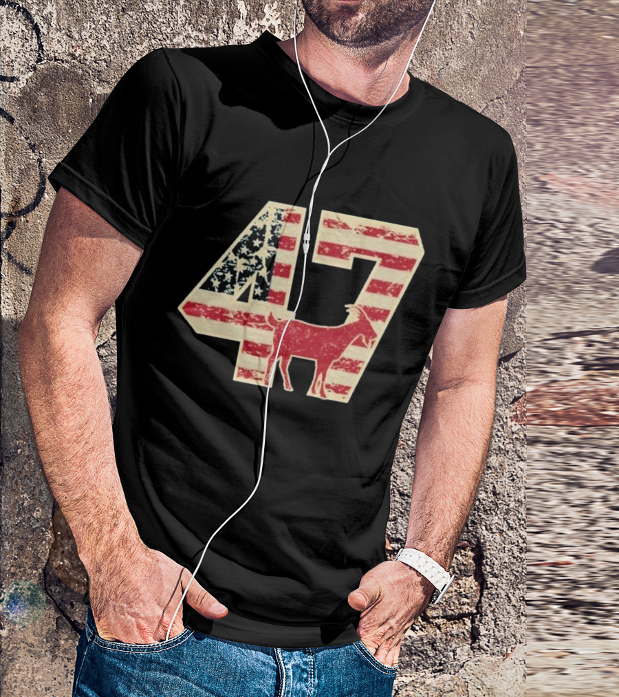 Patriotic GOAT 47 American Flag Stars And Stripes T-Shirt