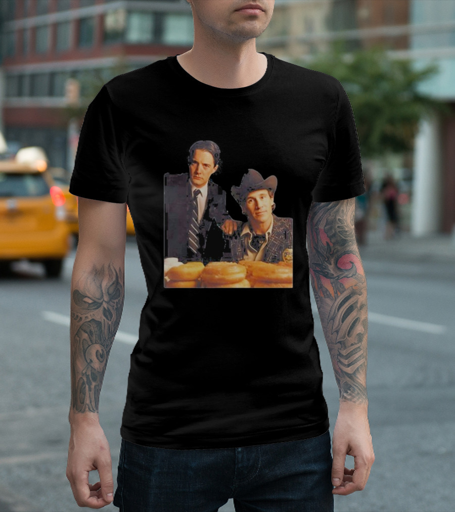 Twin Peaks Kyle MacLachlan Michael Ontkean Coffee Donuts T-Shirt