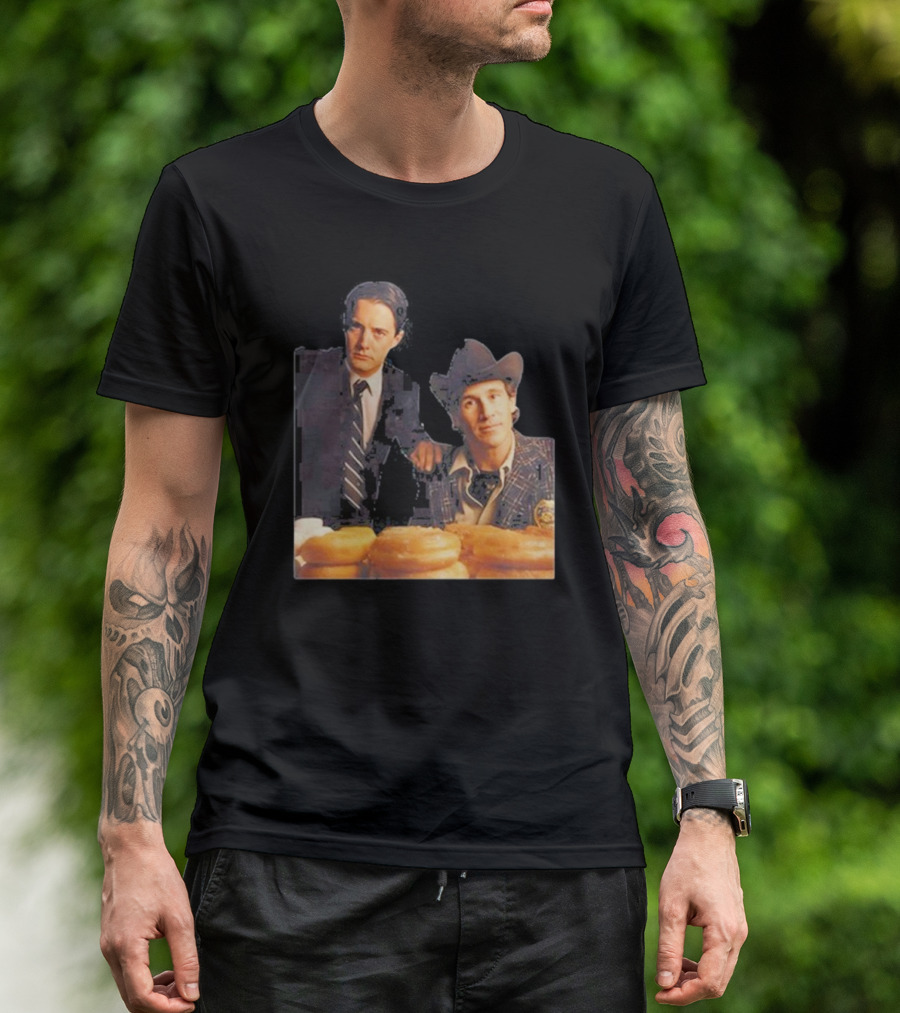 Twin Peaks Kyle MacLachlan Michael Ontkean Coffee Donuts T-Shirt