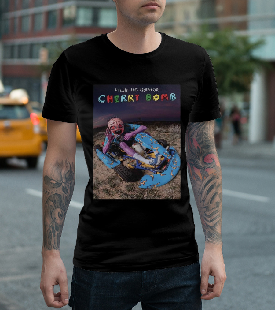 Tyler The Creator Cherry Bomb Riding Go Kart 10 Years Anniversary T-Shirt