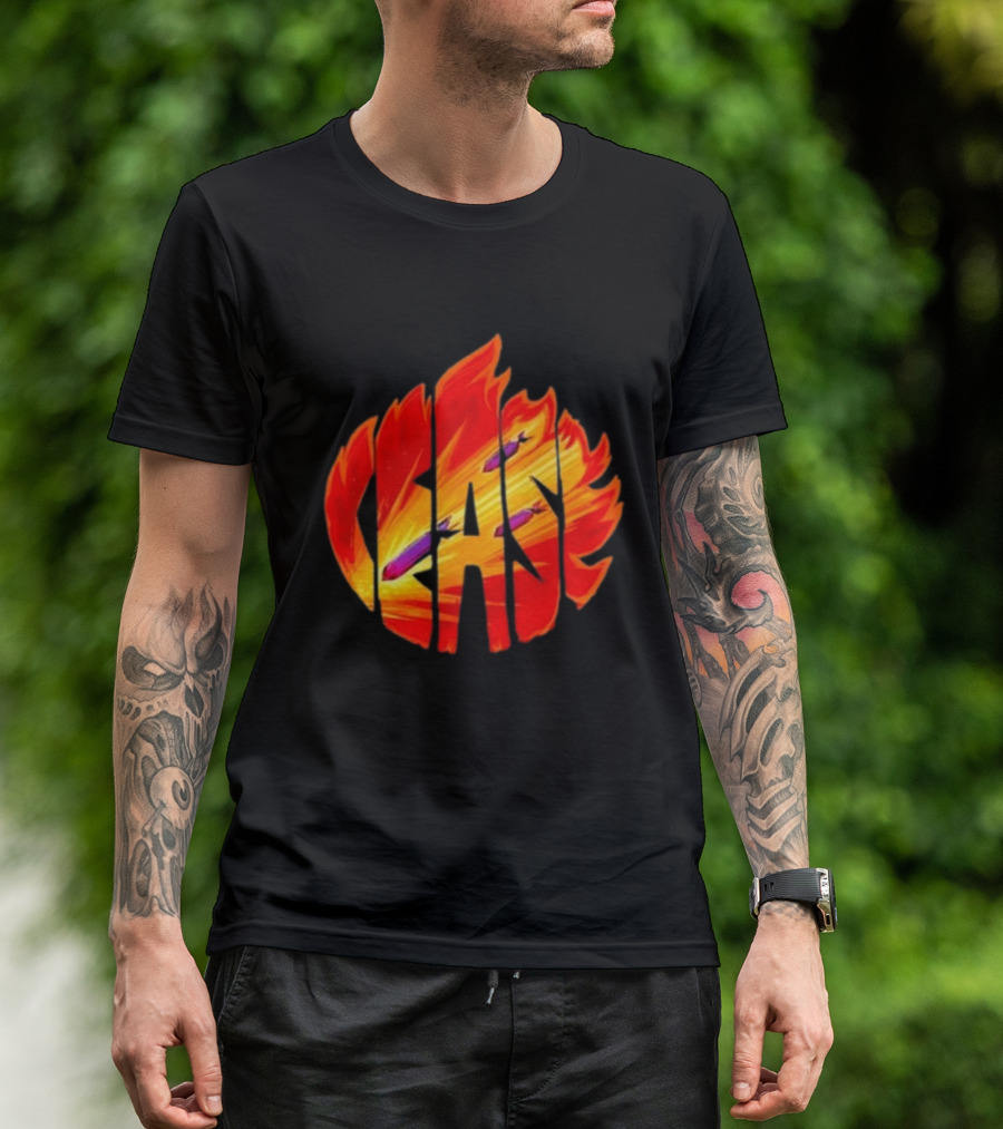 Cease Fire Flame Letters With Missiles T-Shirt