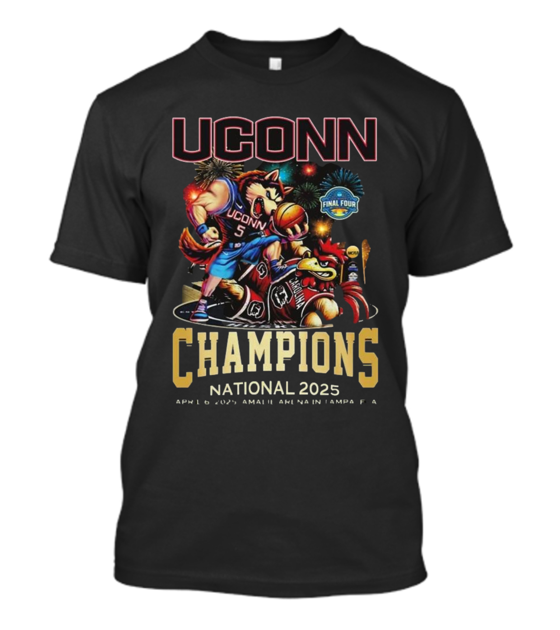 Uconn Champions National 2025 Final Four April 6 Amalie Arena Tampa Fla T-Shirt