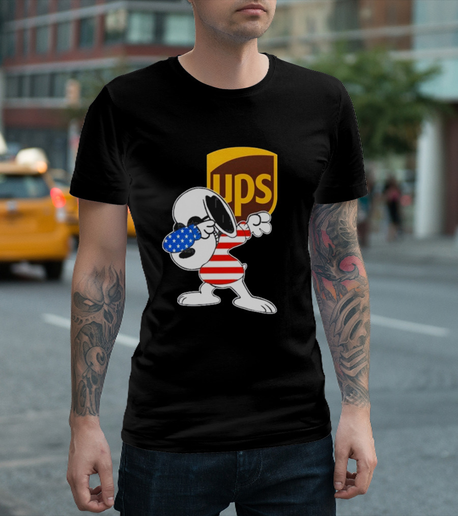 UPS Snoopy Dabbing American Flag Style T-Shirt