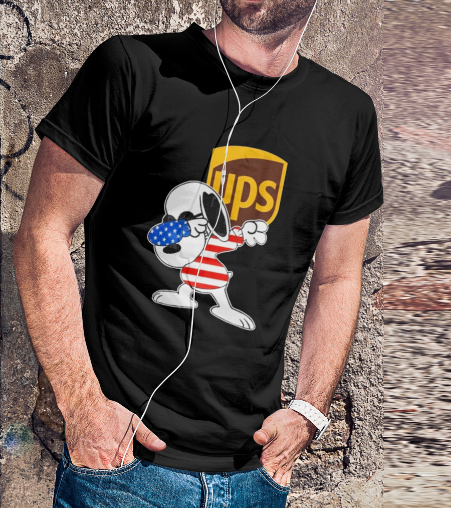 UPS Snoopy Dabbing American Flag Style T-Shirt