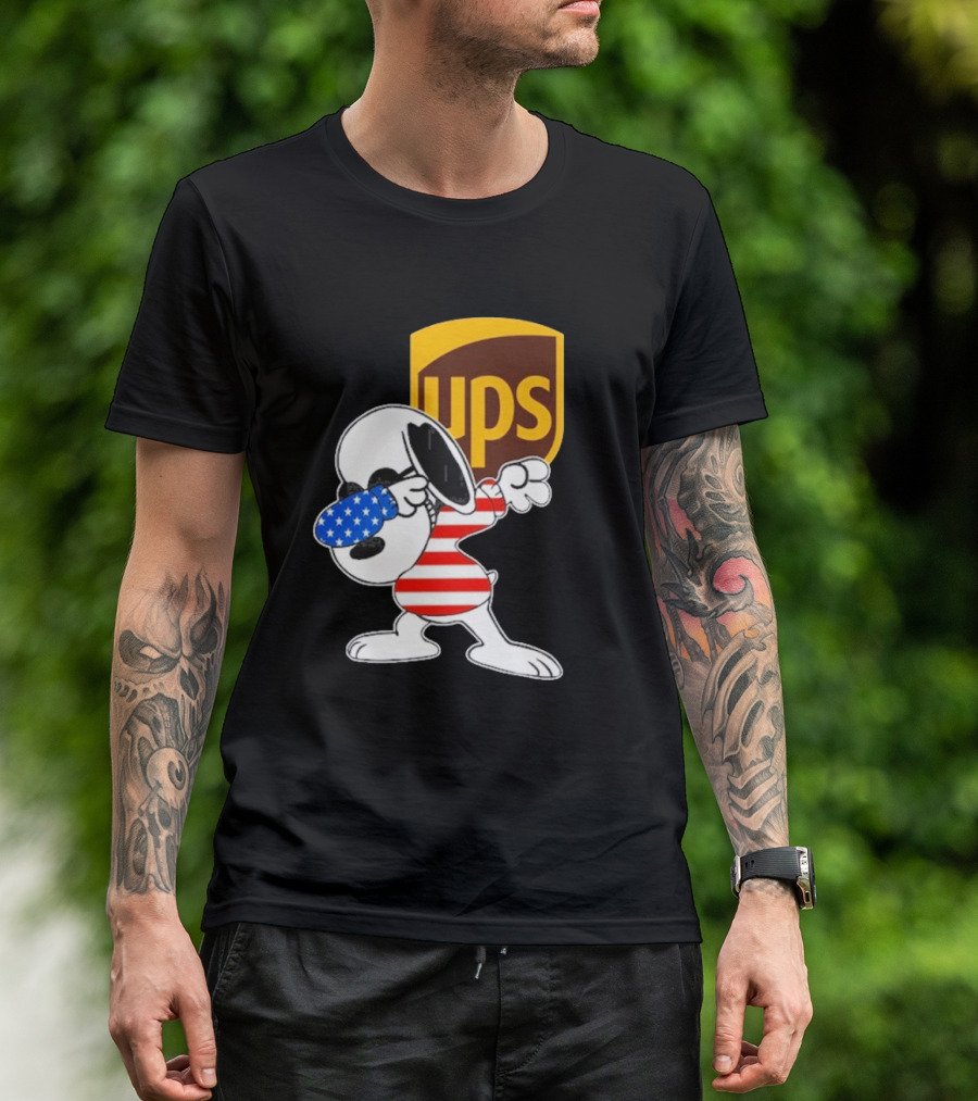 UPS Snoopy Dabbing American Flag Style T-Shirt