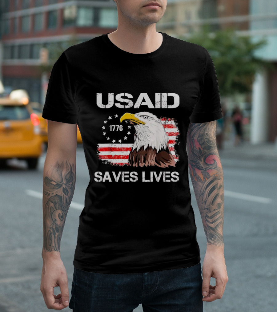 USAID Saves Lives 1776 American Flag Eagle T-Shirt