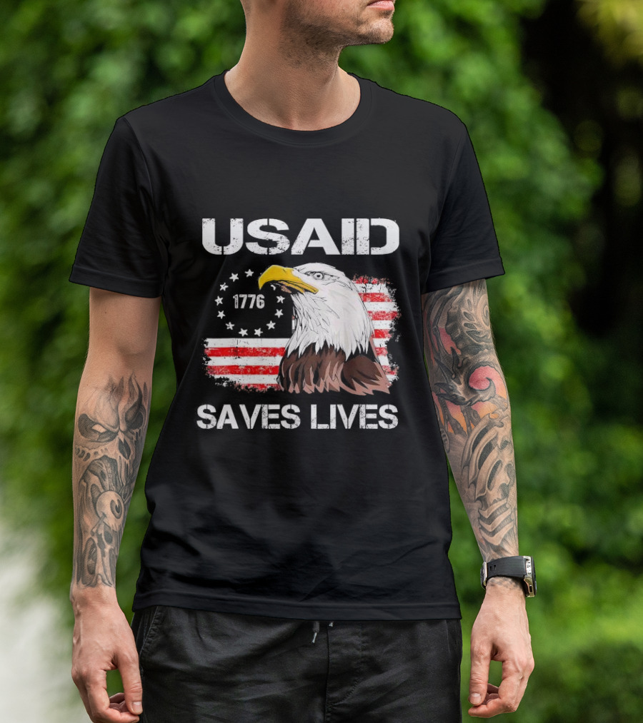 USAID Saves Lives 1776 American Flag Eagle T-Shirt