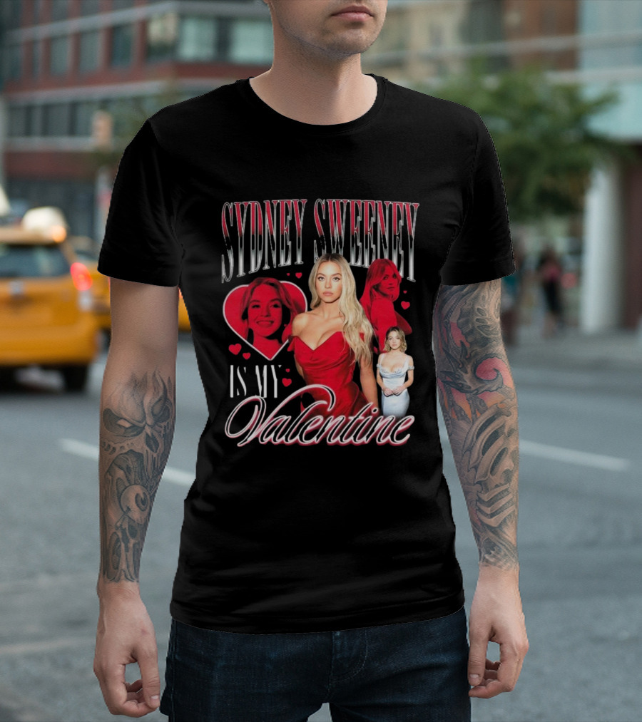 Sydney Sweeney Is My Valentine Retro Red Heart Aesthetic T-Shirt